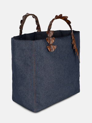 BETTA DENIM BLUE - CROCO COGNAC