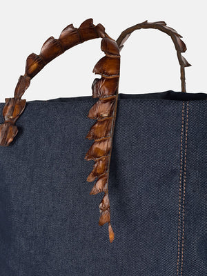 BETTA DENIM BLUE - CROCO COGNAC