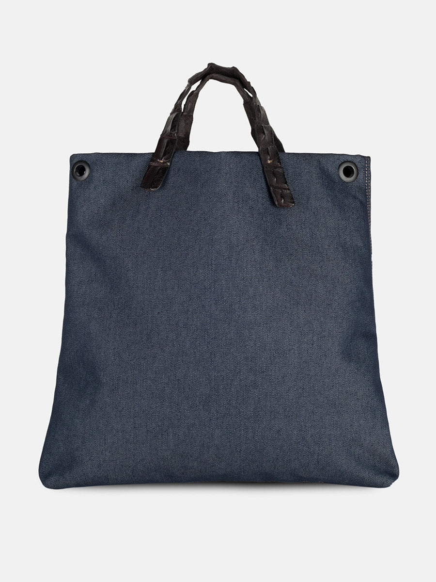 MARTINA DENIM BLUE - CROCO NERO