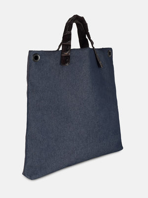 MARTINA DENIM BLUE - CROCO NERO