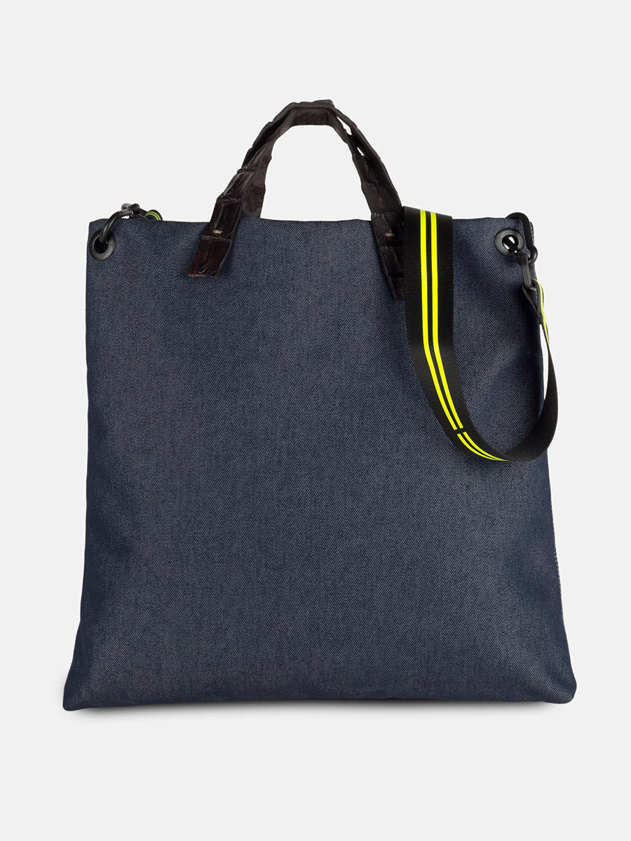 MARTINA DENIM BLUE - CROCO NERO