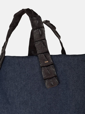 MARTINA DENIM BLUE - CROCO NERO