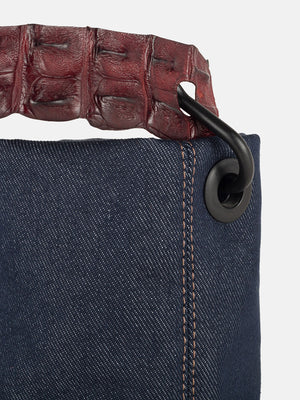 REBEL - DENIM BLUE - CROCO BURGUNDY