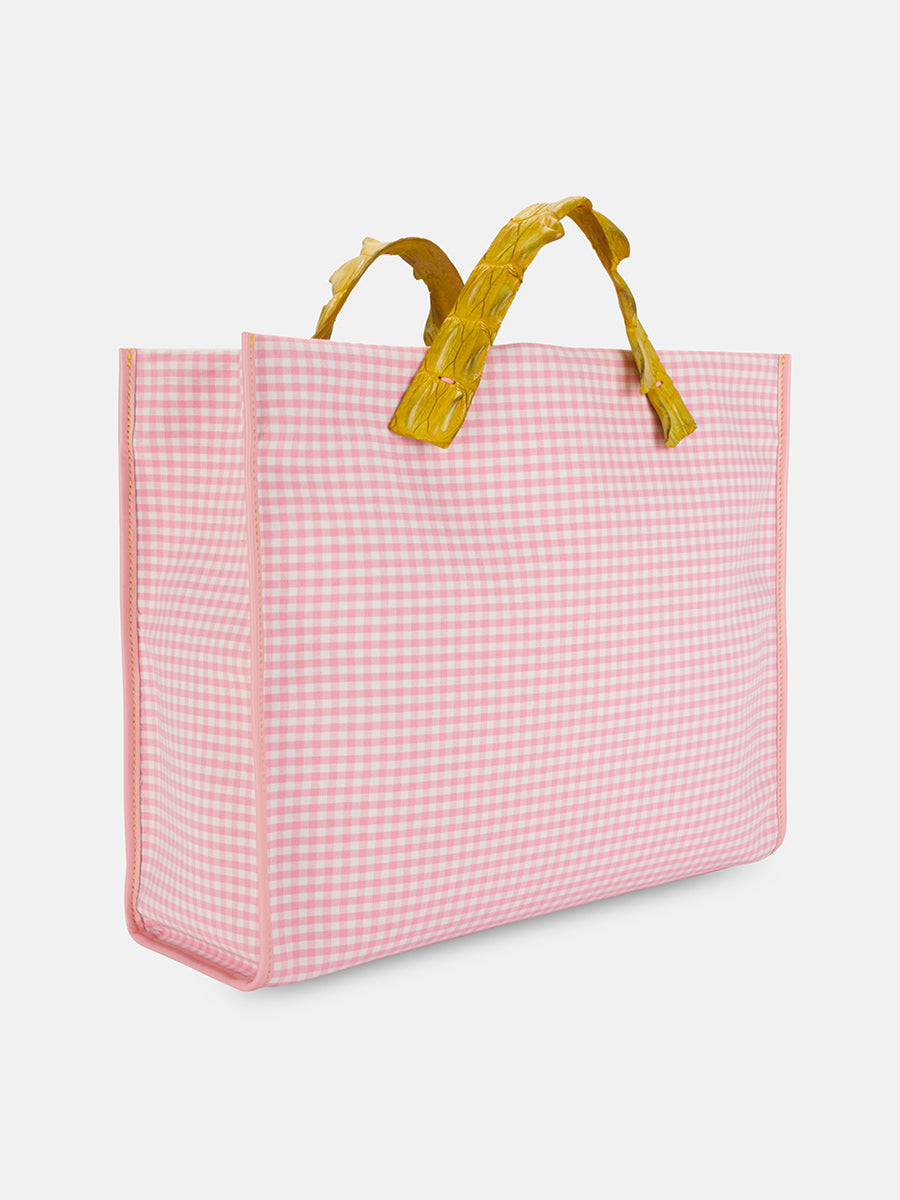 AGATA VICHY - Tote Bag Pink